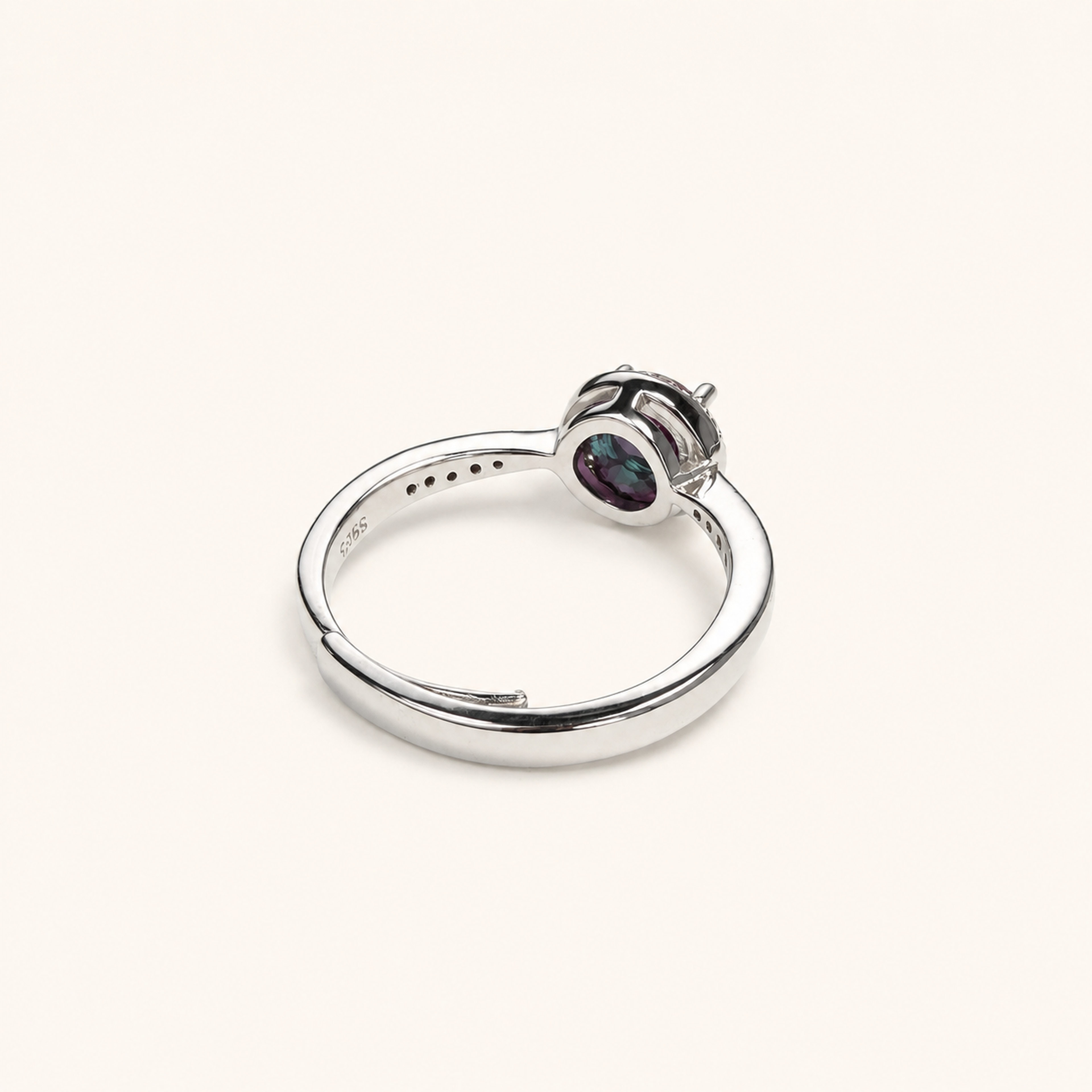 Whisper Halo Lab-Grown Alexandrite Ring side view