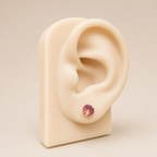 Titanium Pink Topaz Flat Back Stud Earrings
