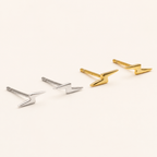 Sterling Silver Lightning Bolt Stud Earrings detail