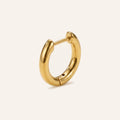 Rounded D-Shape Titanium Hoop Earrings - Gold