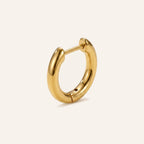 Rounded D-Shape Titanium Hoop Earrings - Gold