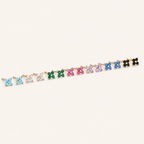 Sterling Silver Four-Petal Flower Stud Earrings detail