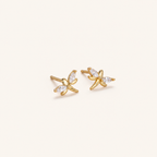 Sterling Silver Zirconia Butterfly Stud Earrings detail