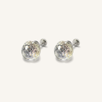 Titanium Gradient Pink Crystal Flat Back Stud Earrings
