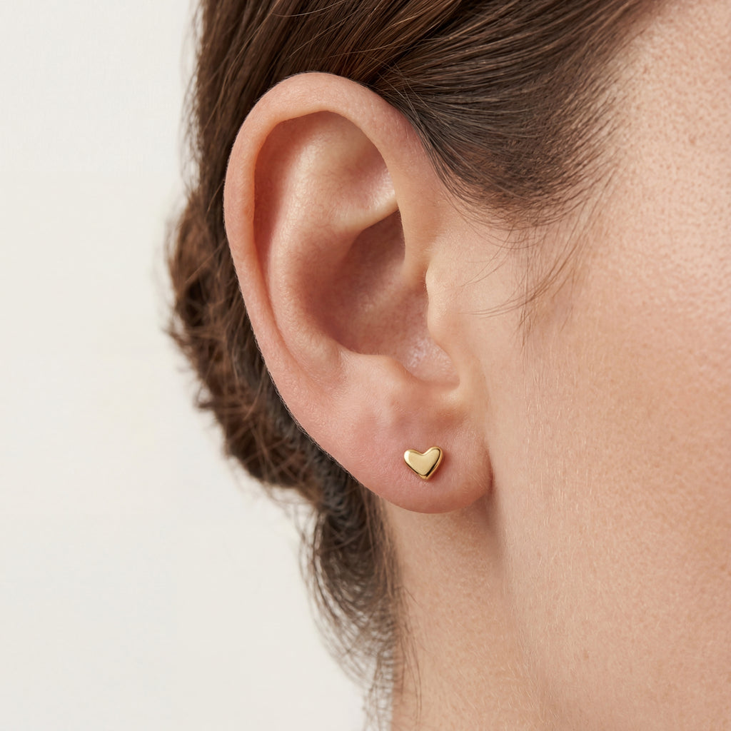 Mini Heart Titanium Stud Earrings - image 2