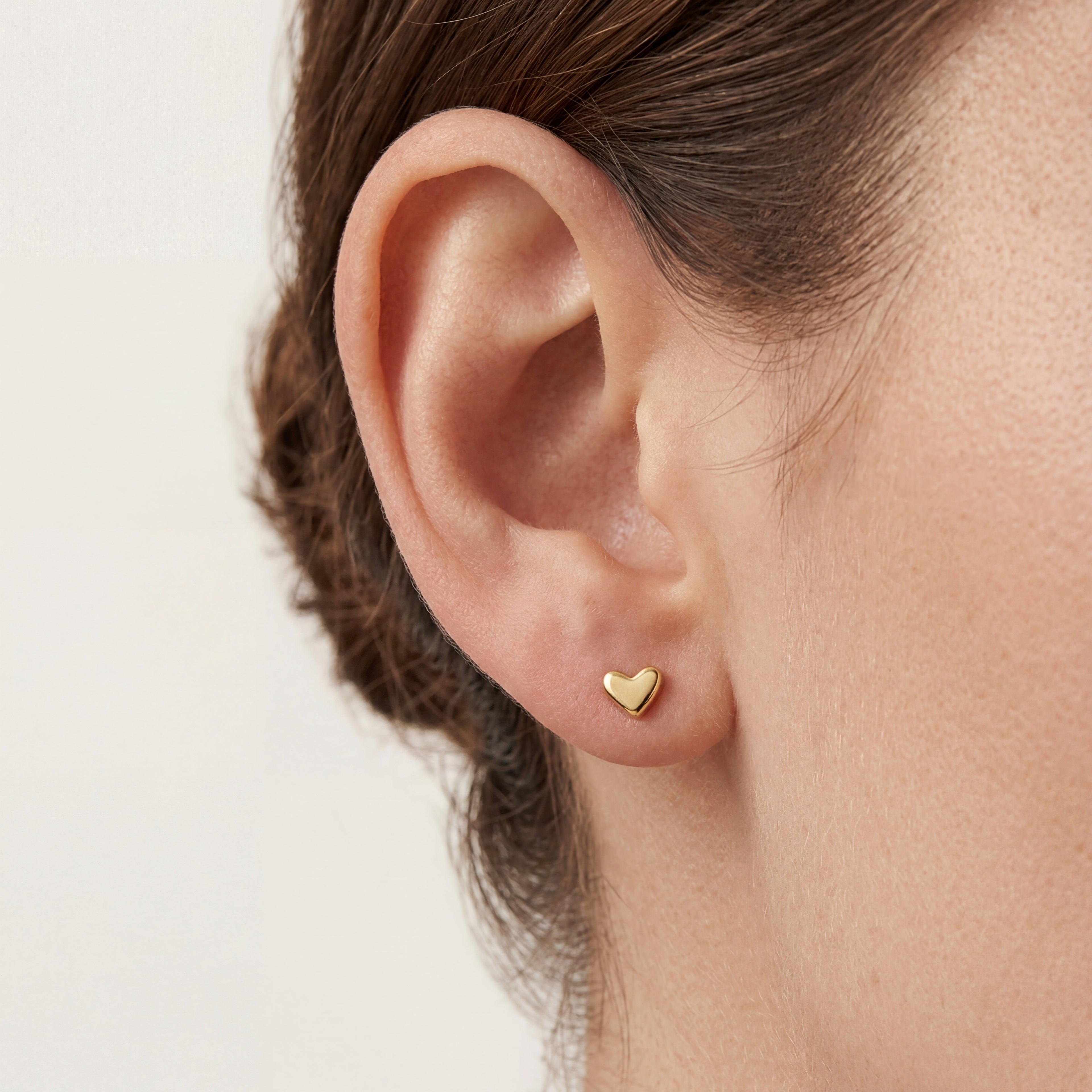 Mini Heart Titanium Stud Earrings - image 2