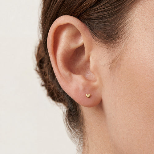 Mini Heart Titanium Stud Earrings - image 2