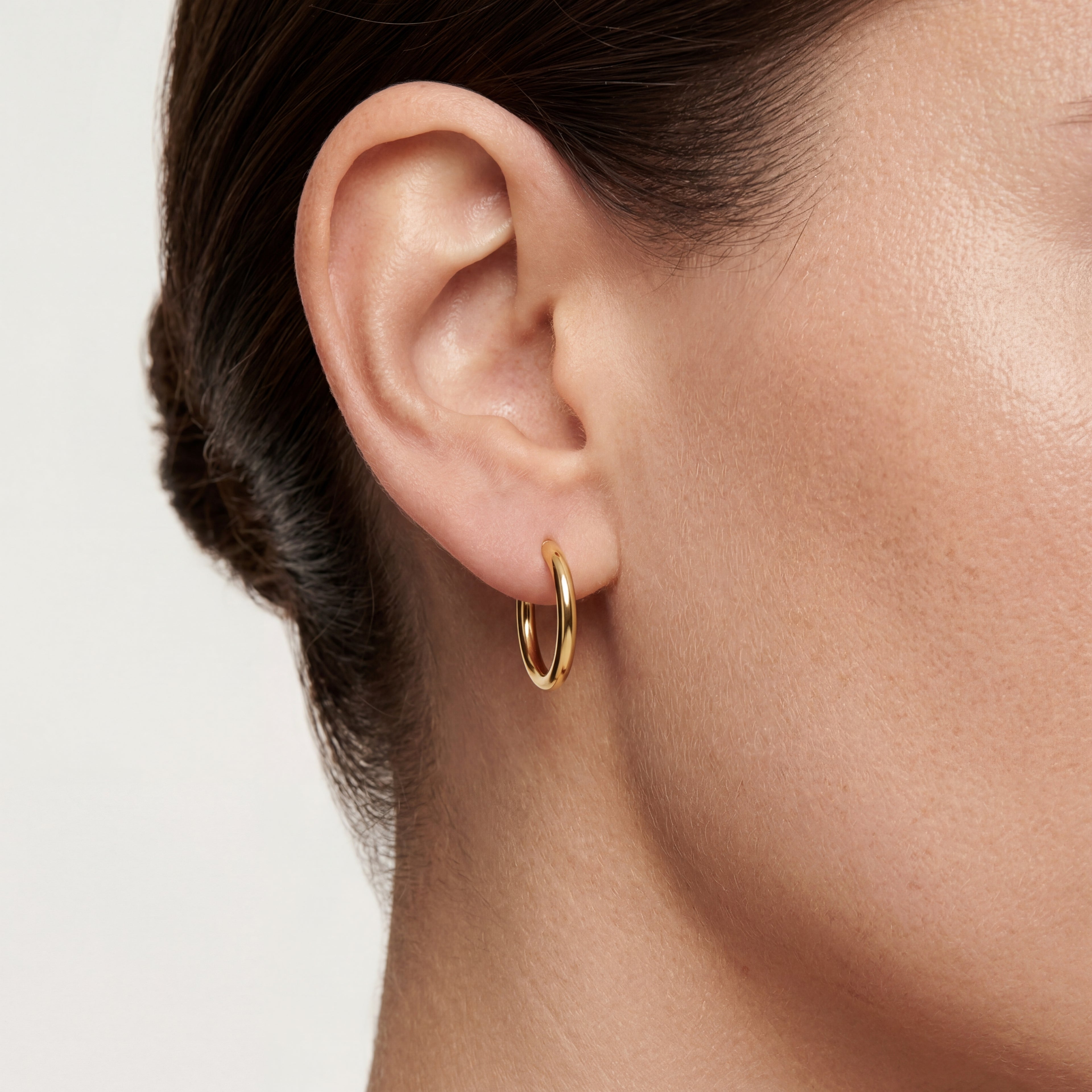 Minimal Titanium Huggie Hoop Earrings - image 2