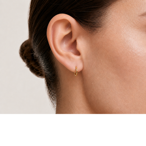 Minimal Titanium Huggie Hoop Earrings - image 2