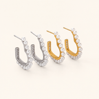 Sterling Silver Heart & Pearl Stud Earrings detail