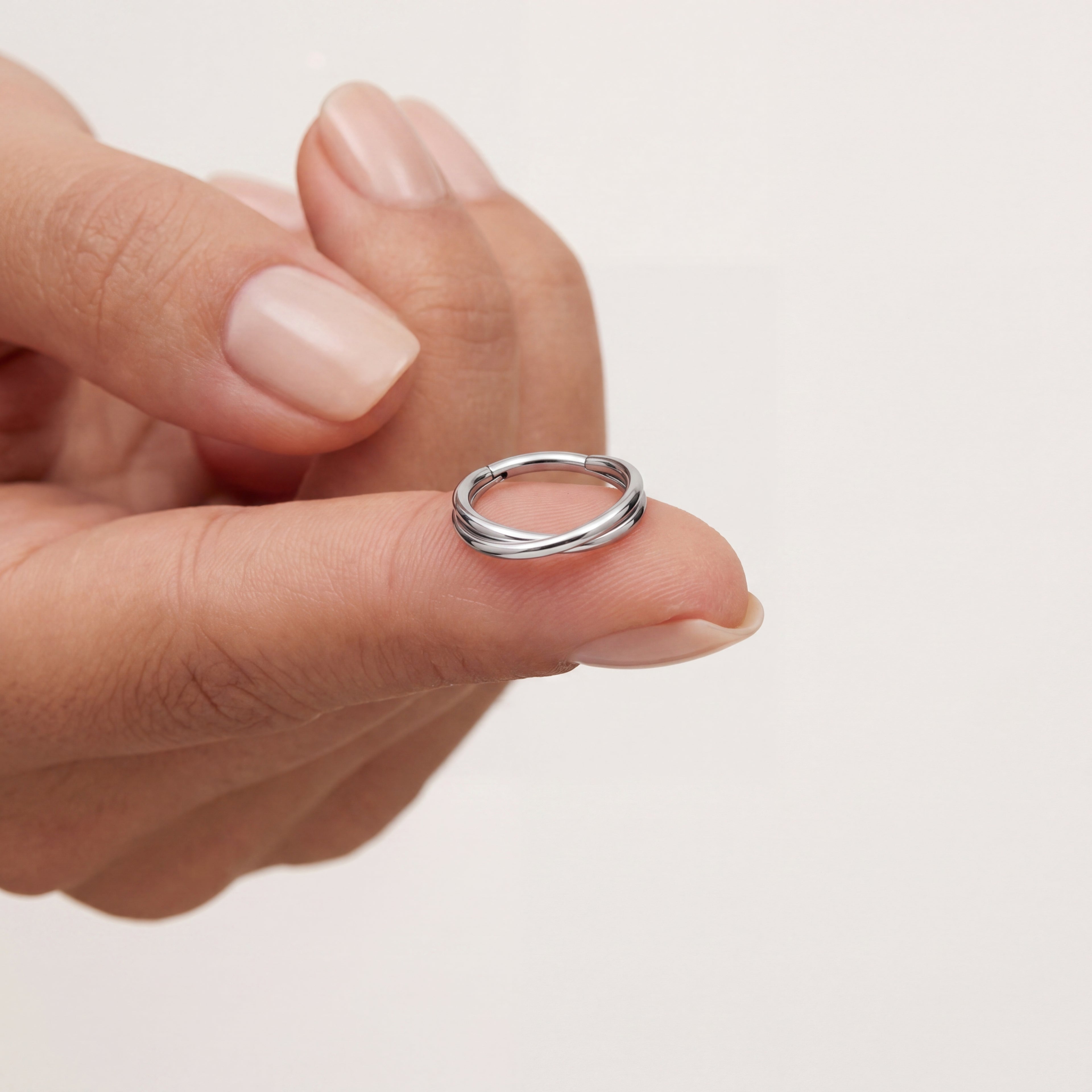 Smooth Seamless Titanium Hoop Earrings - image 4