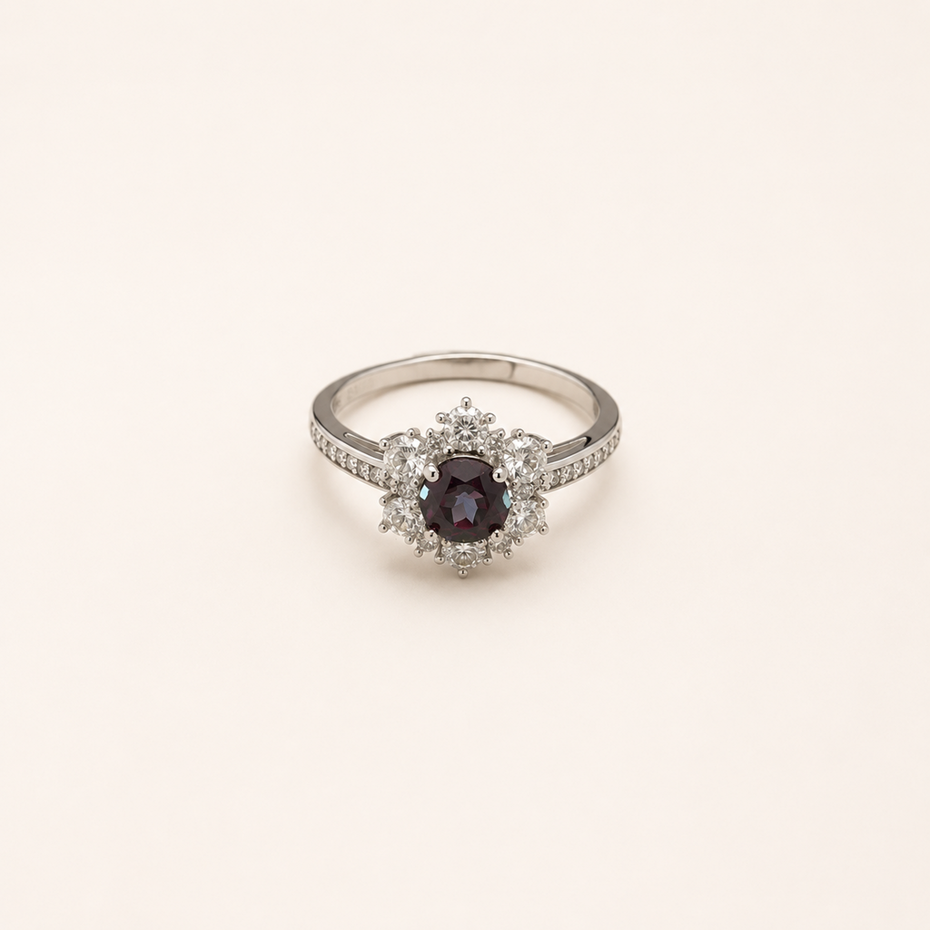Frostbloom Lab-Grown Alexandrite Ring