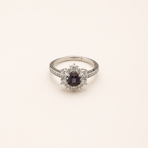 Frostbloom Lab-Grown Alexandrite Ring