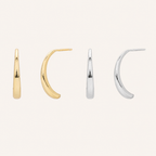 Sterling Silver Petal Half-Arc Stud Earrings