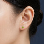 Titanium Peridot Flat Back Stud Earrings