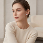 Shell Crystal Titanium Stud Earrings - image 3