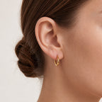 Smooth Puffy Titanium Hoop Earrings - image 2