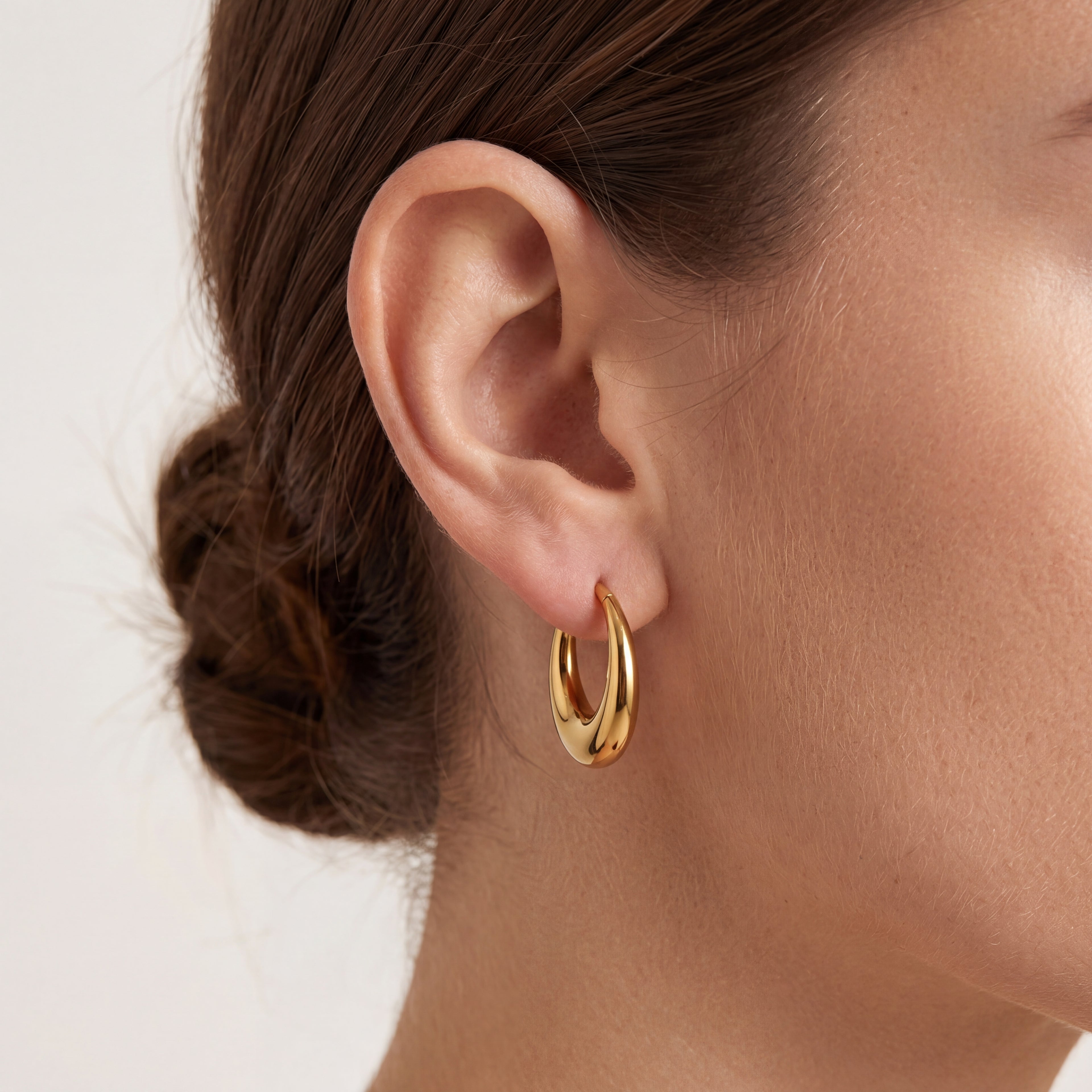 Smooth Puffy Titanium Hoop Earrings - image 2