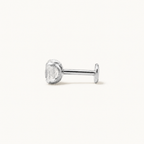Titanium Moonstone Flat Back Stud Earrings