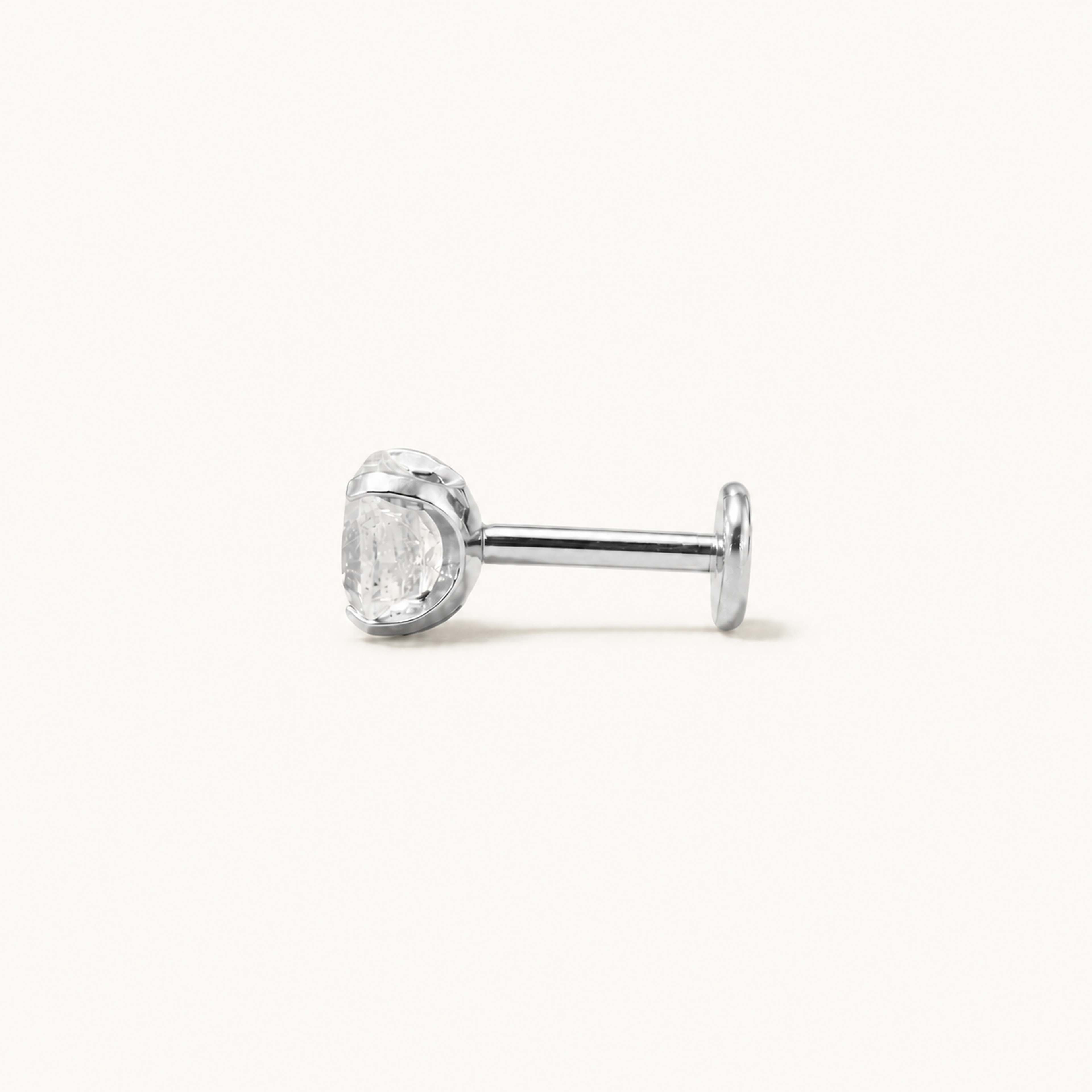 Titanium Moonstone Flat Back Stud Earrings