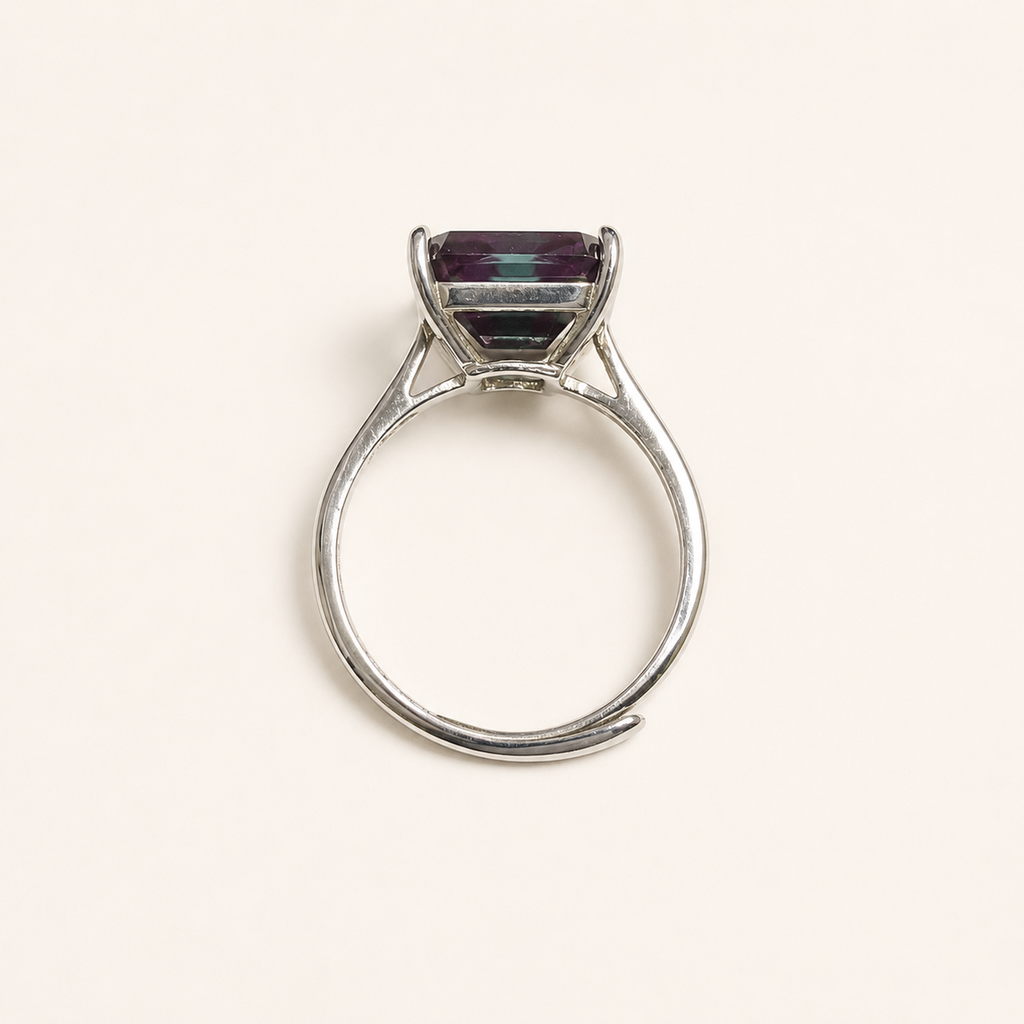 Sovereign Lab-Grown Alexandrite Ring upright view