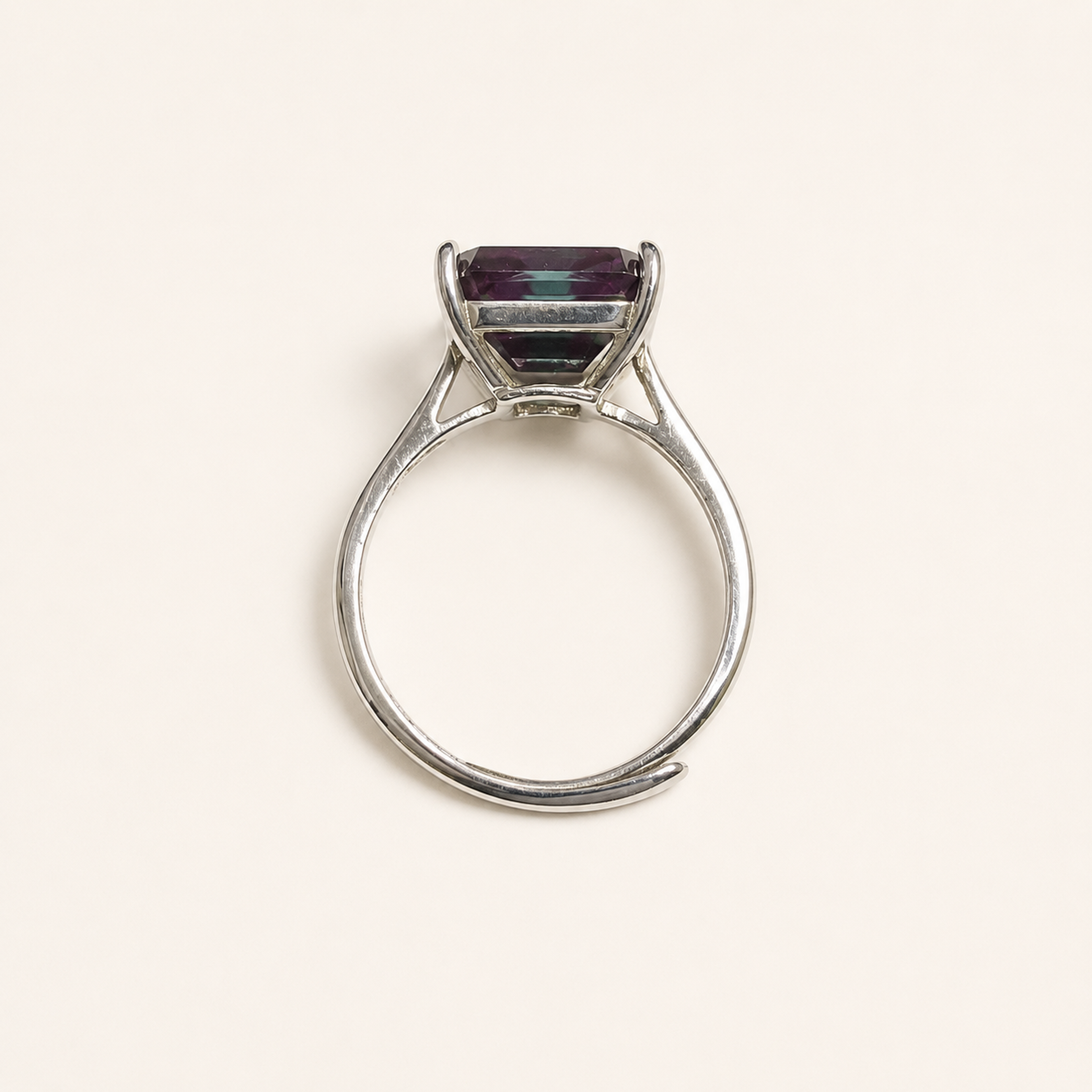Sovereign Lab-Grown Alexandrite Ring upright view