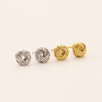 Sterling Silver Woven Ball Stud Earrings detail