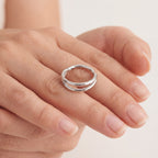 Parallel Line Titanium Hoop Earrings - image 4