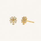 Sterling Silver Four-Leaf Clover Stud Earrings detail view
