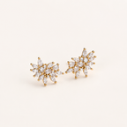 Sterling Silver Snowflake Zirconia Stud Earrings detail