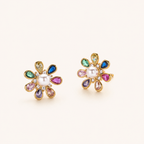 Sterling Silver Flower Pearl Stud Earrings detail