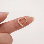 Crystal Heart Titanium Hoop Earrings - image 4