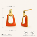 Sterling Silver Enamel Stud Earrings - Gold