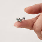 Moss Agate Leaf Cluster Titanium Flat Back Earring - image 4
