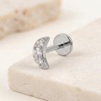 Mini Moon Titanium Stud Earrings - image 5