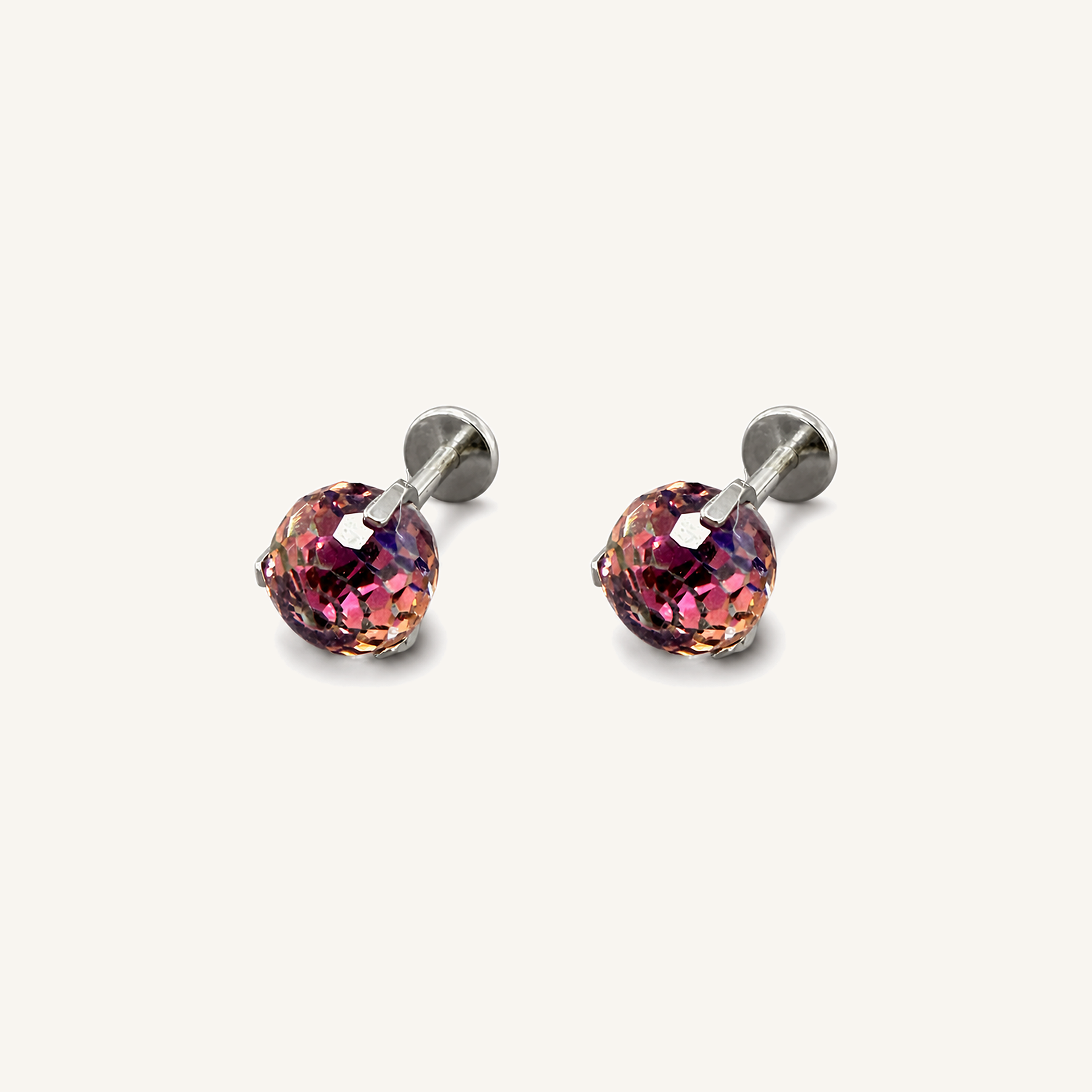 Titanium Gradient Purple Blue Crystal Flat Back Stud Earrings