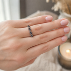 Crossweave Lab-Grown Alexandrite Ring worn on hand