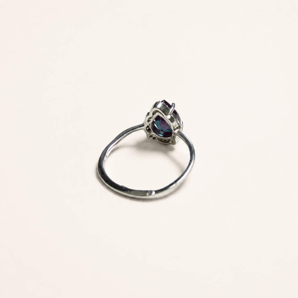 Petal Veil Lab-Grown Alexandrite Ring side view