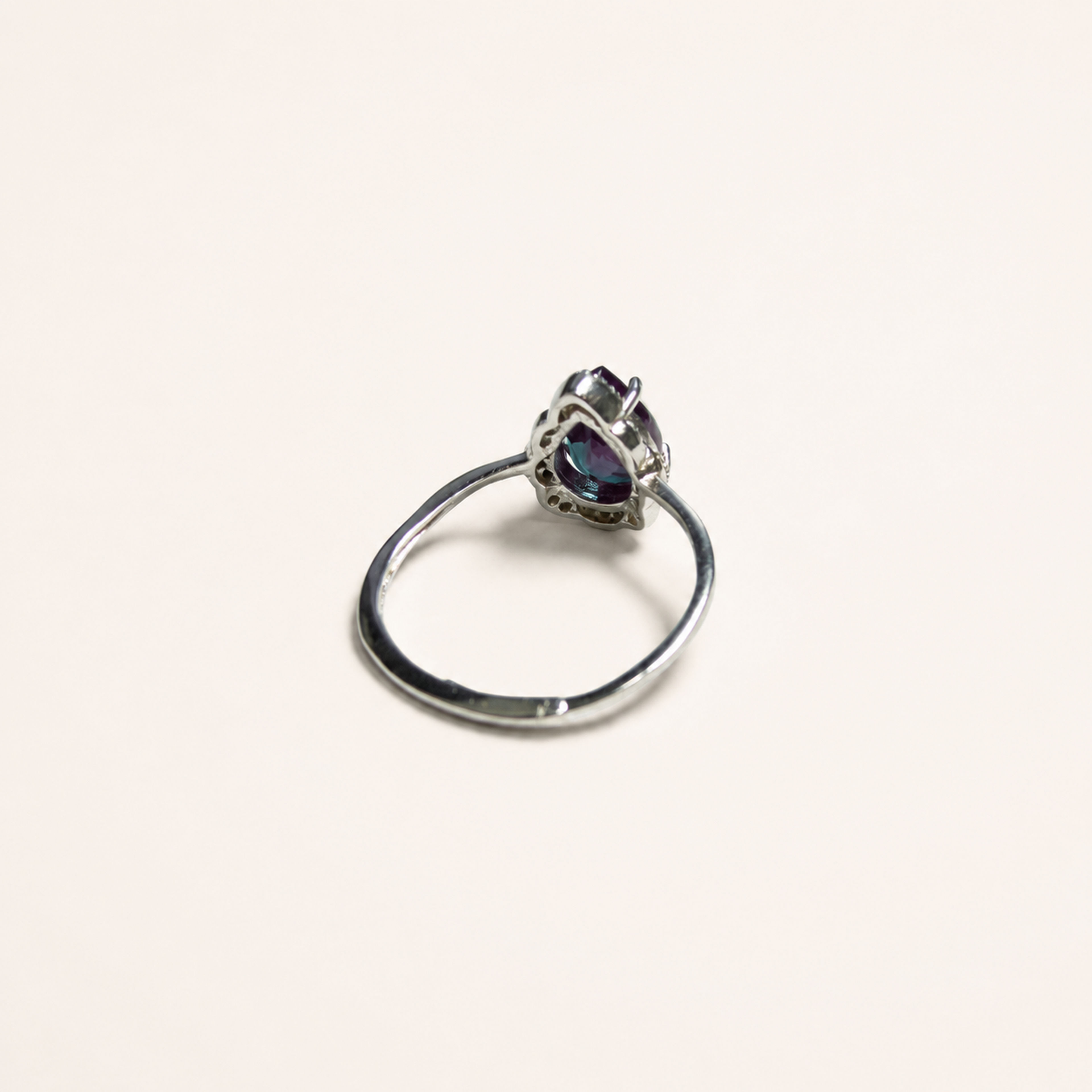 Petal Veil Lab-Grown Alexandrite Ring side view