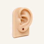 Titanium Garnet Flat Back Stud Earrings