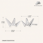 Sterling Silver Bamboo Leaf Stud Earrings - Platinum