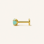 Titanium Amazonite Flat Back Stud Earrings