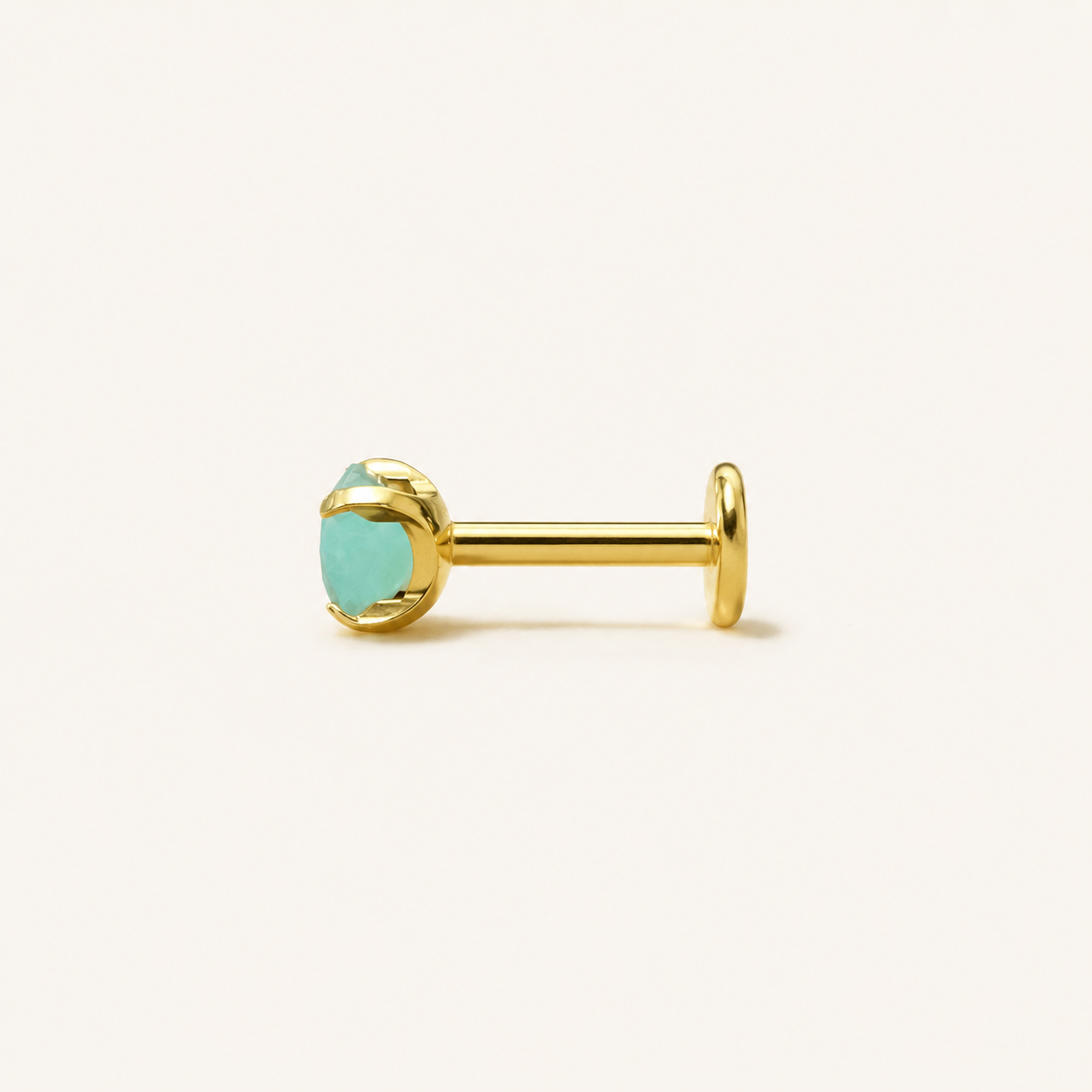 Titanium Amazonite Flat Back Stud Earrings