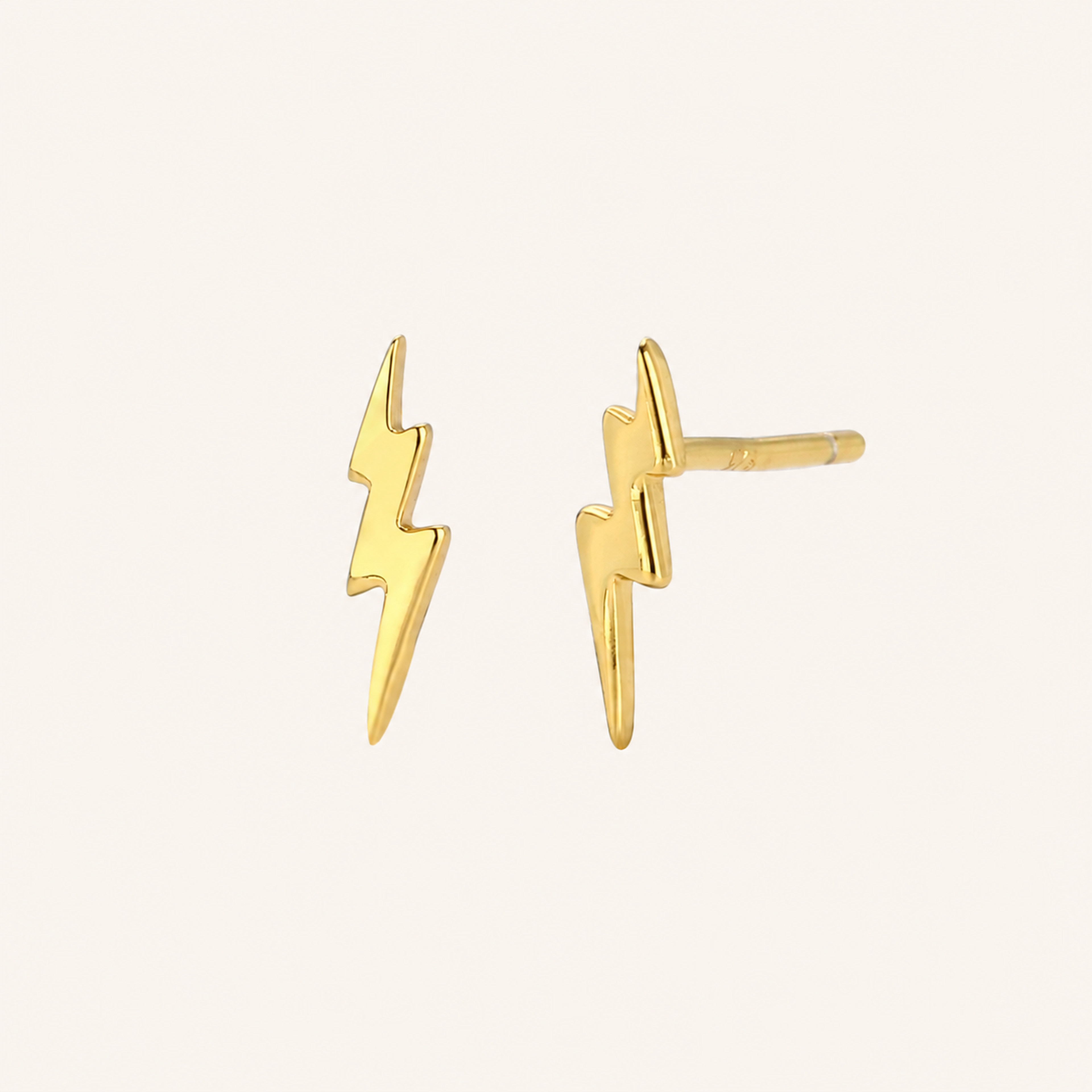 Sterling Silver Lightning Bolt Stud Earrings detail view