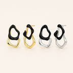 Sterling Silver Detachable Irregular Stud Earrings