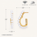 Sterling Silver Heart & Pearl Stud Earrings - Gold