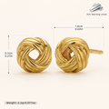 Sterling Silver Woven Ball Stud Earrings - Gold