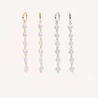 Sterling Silver Pearl Drop Hoop Earrings