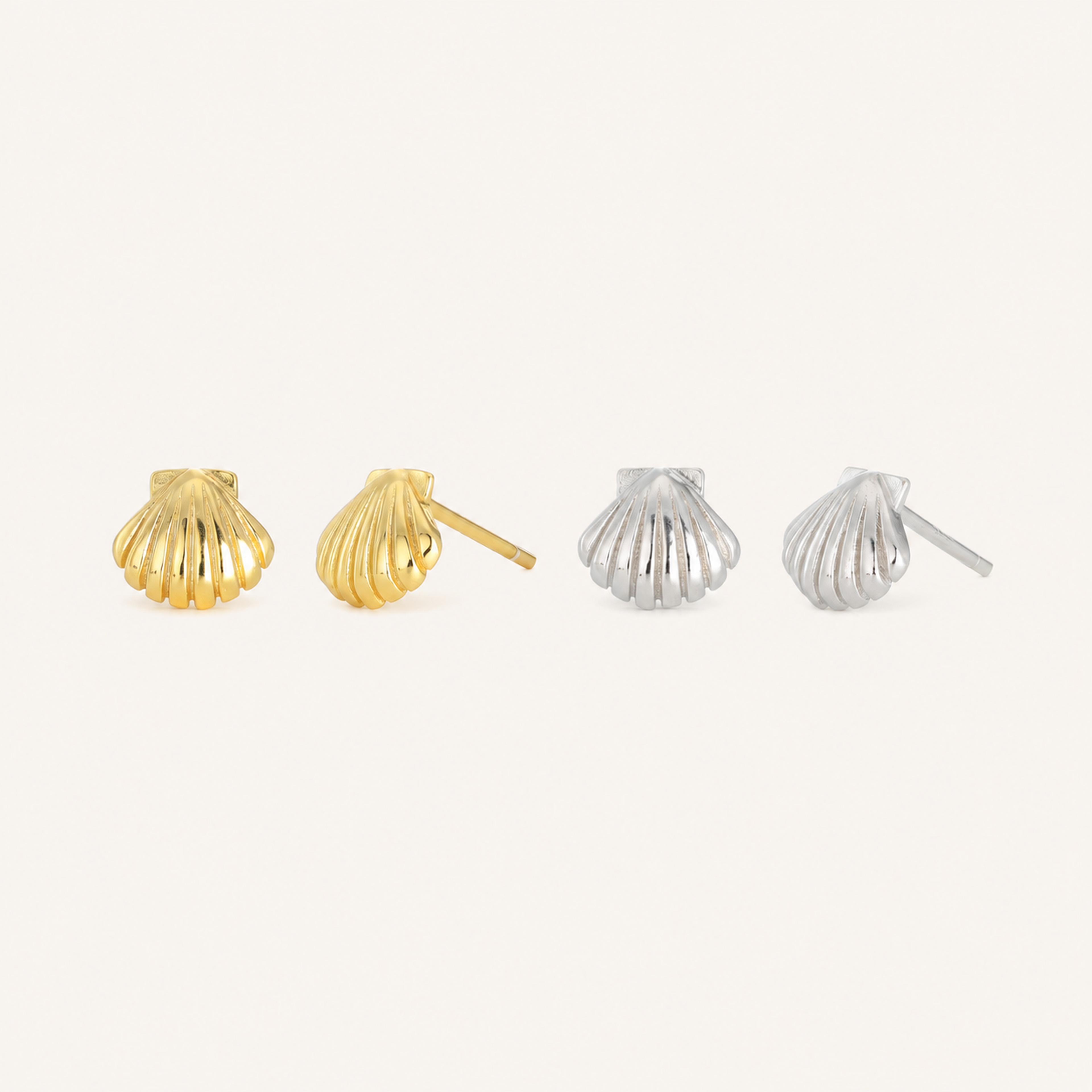Sterling Silver Mini Shell Stud Earrings