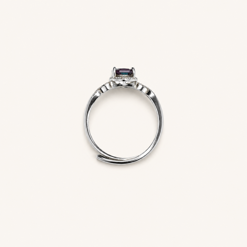 Collaret Lab-Grown Alexandrite Ring upright view